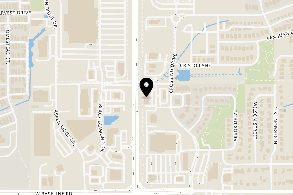 Map showing the location of Mumtaz on 588 US-287 #100 in Lafayette